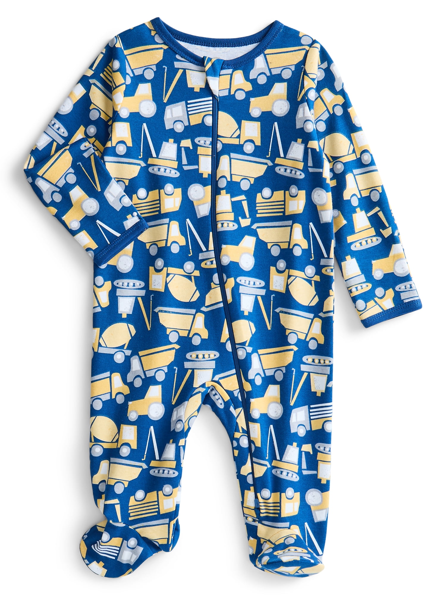Wonder Nation Organic Cotton Baby Unisex Zip Front Footed Sleep N Play Pajamas, Sizes Preemie-6/9 Months