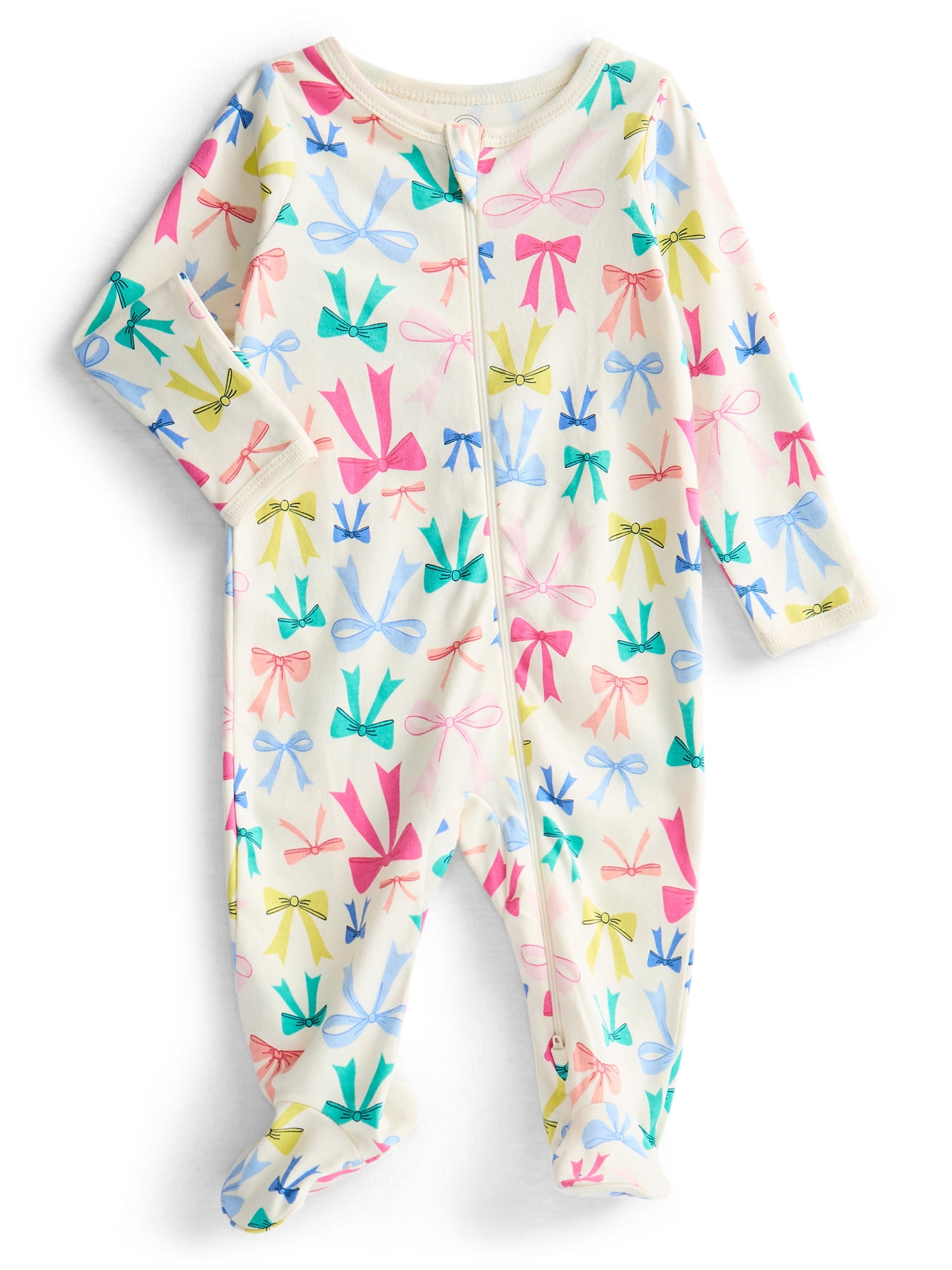Wonder Nation Organic Cotton Baby Unisex Zip Front Footed Sleep N Play Pajamas, Sizes Preemie-6/9 Months