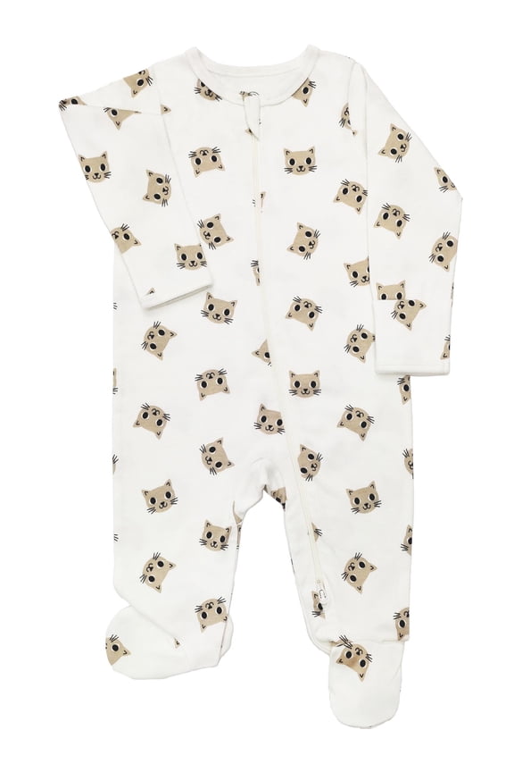 Baby Gender Neutral Zip Front Footed Sleep N Play Pajamas, Sizes Preemie-6/9 Months
