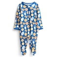thumbnail image 1 of Wonder Nation Organic Cotton Baby Unisex Zip Front Footed Sleep N Play Pajamas, Sizes Preemie-6/9 Months, 1 of 3