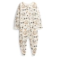 thumbnail image 1 of Wonder Nation Organic Cotton Baby Unisex Zip Front Footed Sleep N Play Pajamas, Sizes Preemie-6/9 Months, 1 of 3