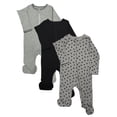 thumbnail image 1 of Wonder Nation Organic Cotton Baby Unisex Zip Front Footed Sleep N Play Pajamas, 3-Pack, Sizes Preemie-6/9 Months, 1 of 4