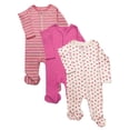 thumbnail image 1 of Wonder Nation Organic Cotton Baby Unisex Zip Front Footed Sleep N Play Pajamas, 3-Pack, Sizes Preemie-6/9 Months, 1 of 4