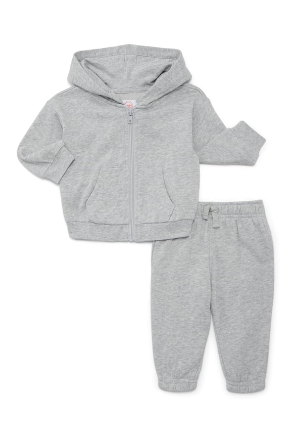 Baby Unisex Fleece Zip Hoodie and Joggers Set, 2-Piece, Sizes Newborn-18 Months