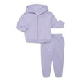 thumbnail image 1 of Wonder Nation Baby Unisex Fleece Zip Hoodie and Joggers Set, 2-Piece, Sizes Newborn-18 Months, 1 of 3