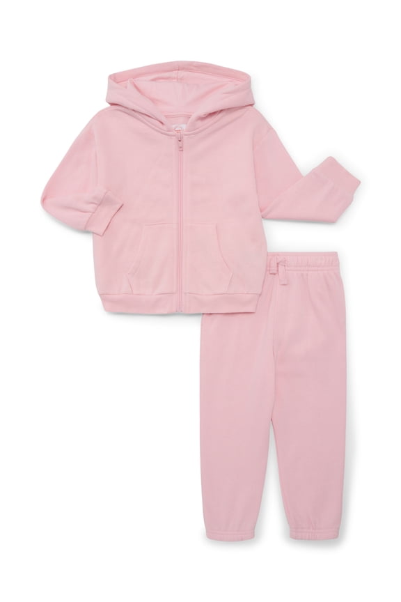 Baby Unisex Fleece Zip Hoodie and Joggers Set, 2-Piece, Sizes Newborn-18 Months