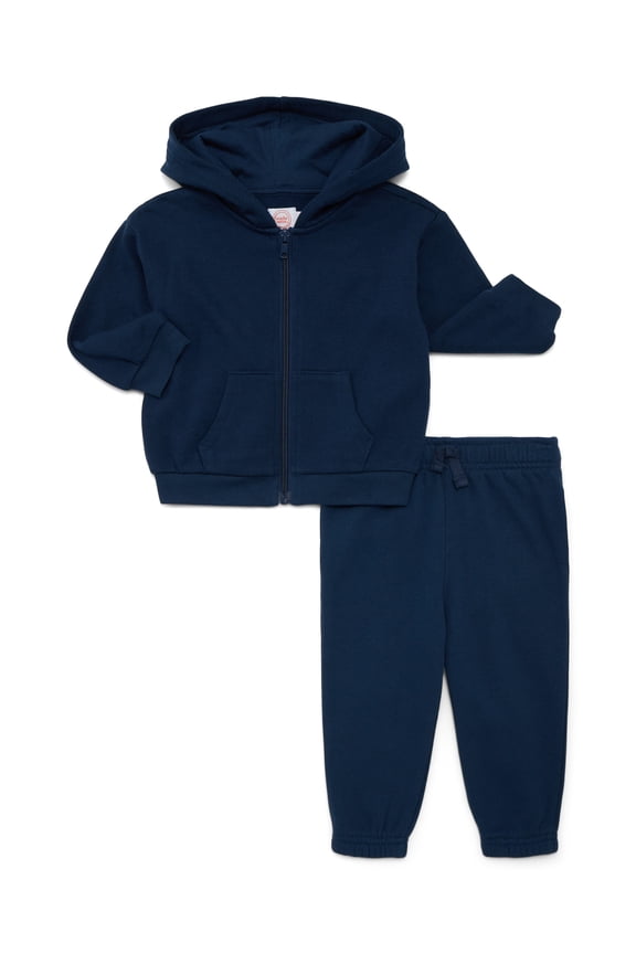 Baby Unisex Fleece Zip Hoodie and Joggers Set, 2-Piece, Sizes Newborn-18 Months