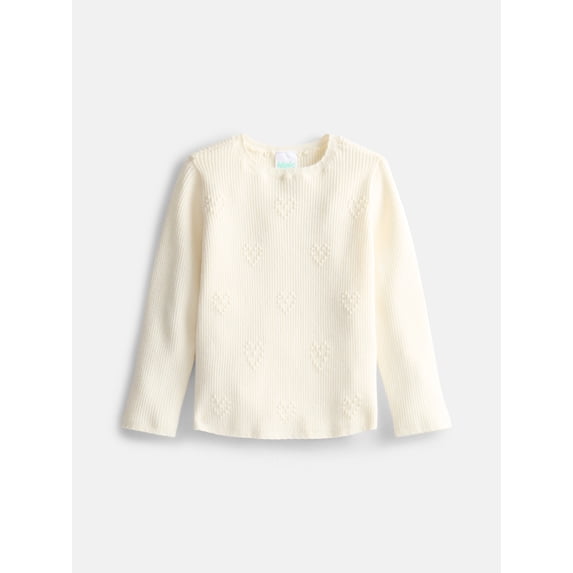 Wonder Nation Toddler Girls Long Sleeve Printed Sweater, Sizes 18M-5T