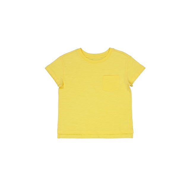 Wonder Nation Girls Short Sleeve Boxy Pocket Tee, Sizes 4-18 & Plus