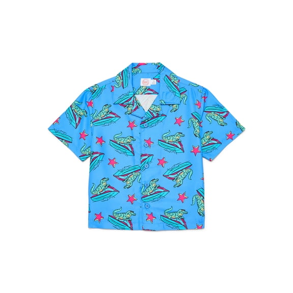 Wonder Nation Little and Big Boys Cabana Sun Shirt with UPF50 , Sizes 4-18 & Husky