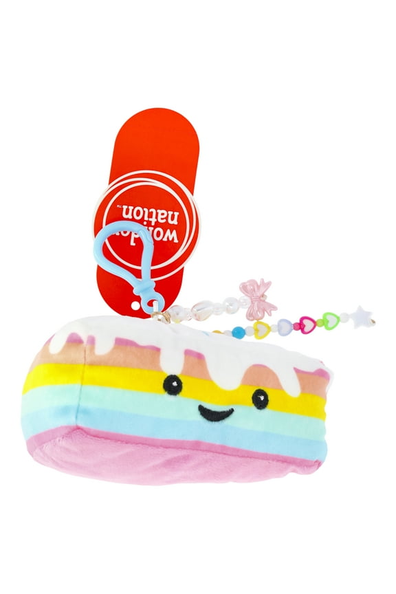 Girls Cake Plush Keychain Bag Charm, Multi