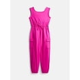 thumbnail image 1 of Wonder Nation Girls Sleeveless Cargo Jumpsuit, Sizes XS-XXL, 1 of 3