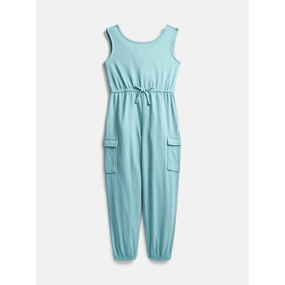 Wonder Nation Girls Sleeveless Cargo Jumpsuit, Sizes XS-XXL