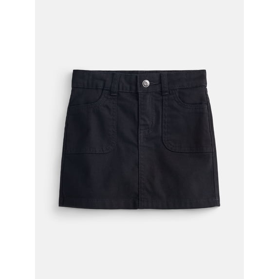 Wonder Nation Girls Denim Skirt with Patch Pockets, Sizes 4-18