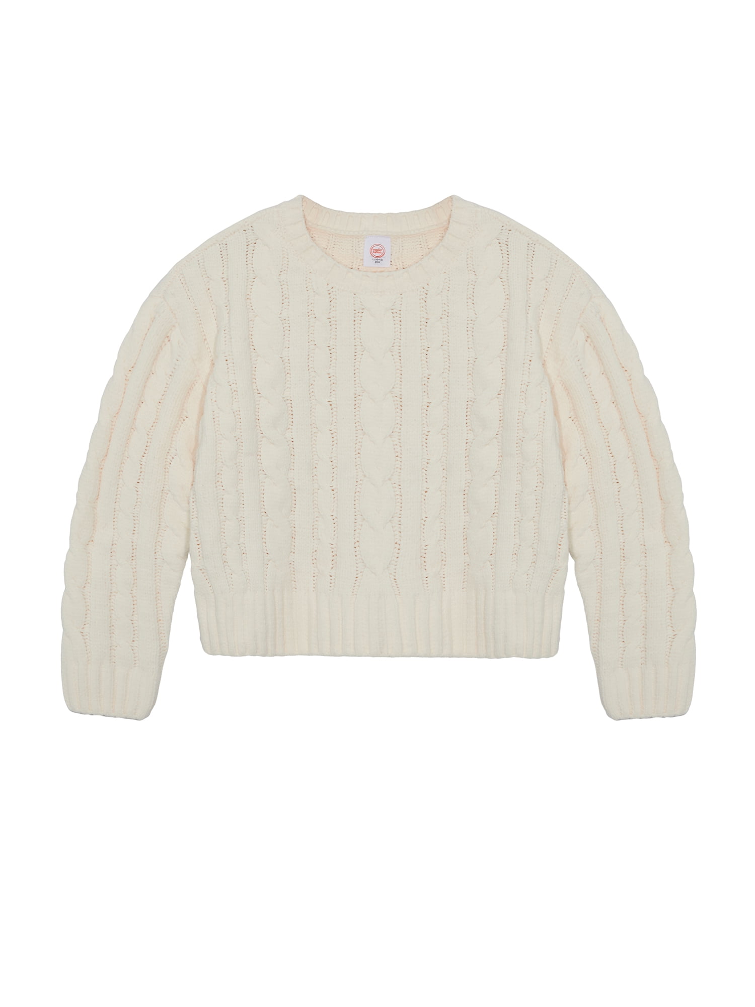 Wonder Nation Girls Chenille Sweater with Long Sleeves, Sizes 4-18 & Plus