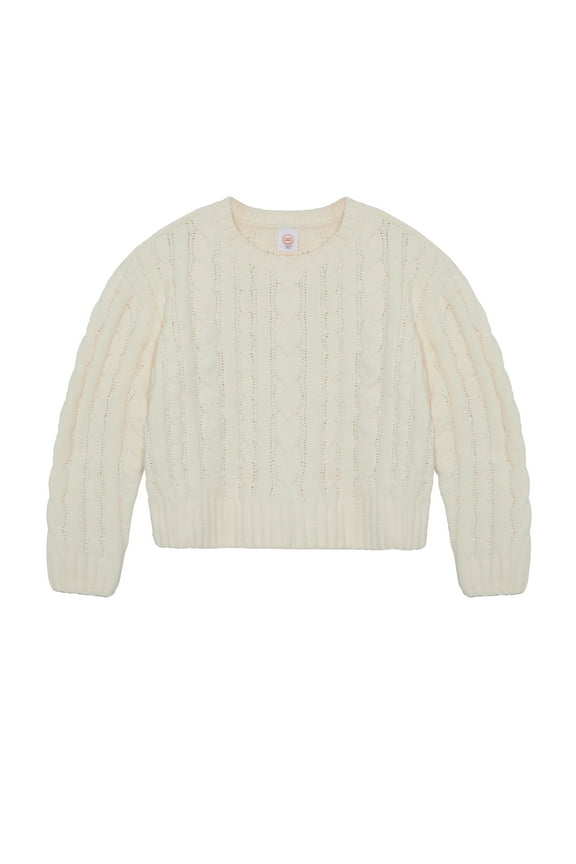 Girls Chenille Sweater with Long Sleeves, Sizes 4-18 & Plus