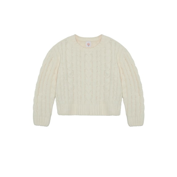 Wonder Nation Girls Chenille Sweater with Long Sleeves, Sizes 4-18 & Plus