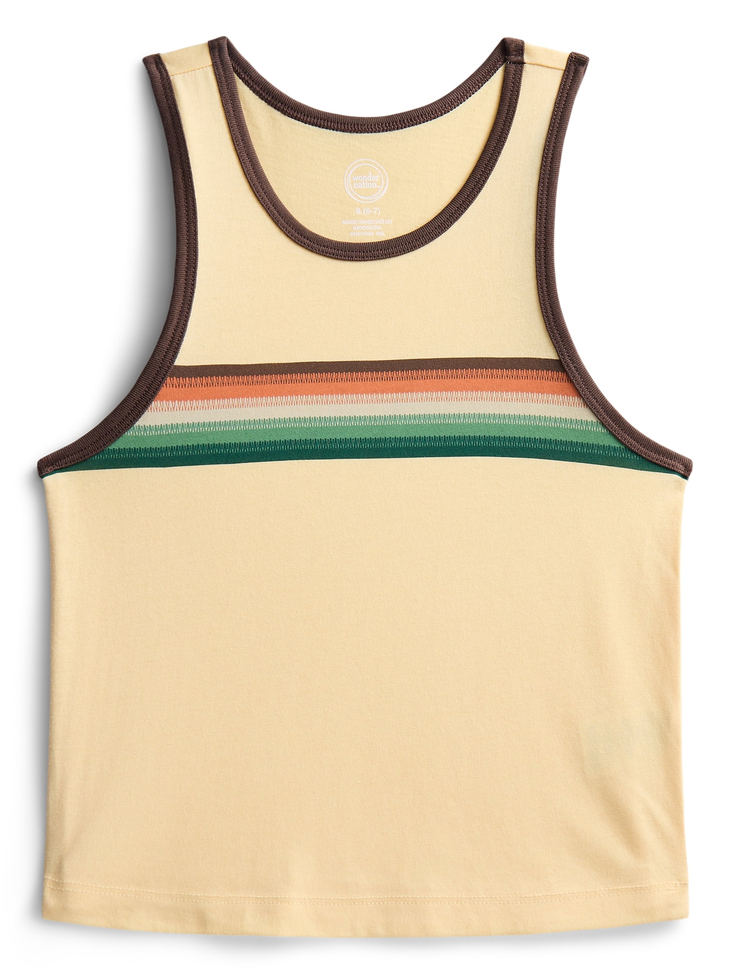 Wonder Nation Boys Chest Stripe Tank, Sizes XS-XXL and Husky