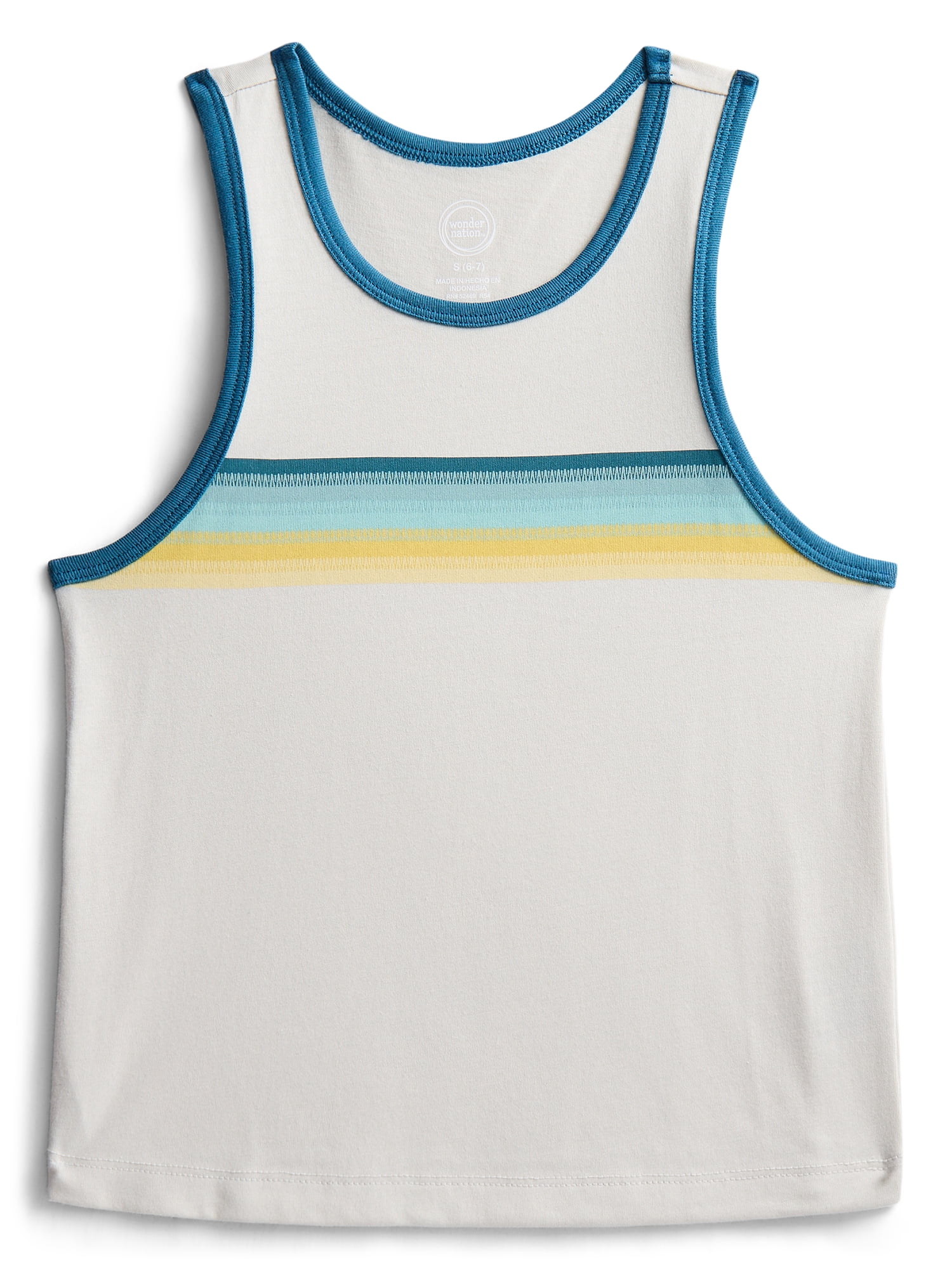 Wonder Nation Boys Chest Stripe Tank Top, Sizes XS-XXL and Husky