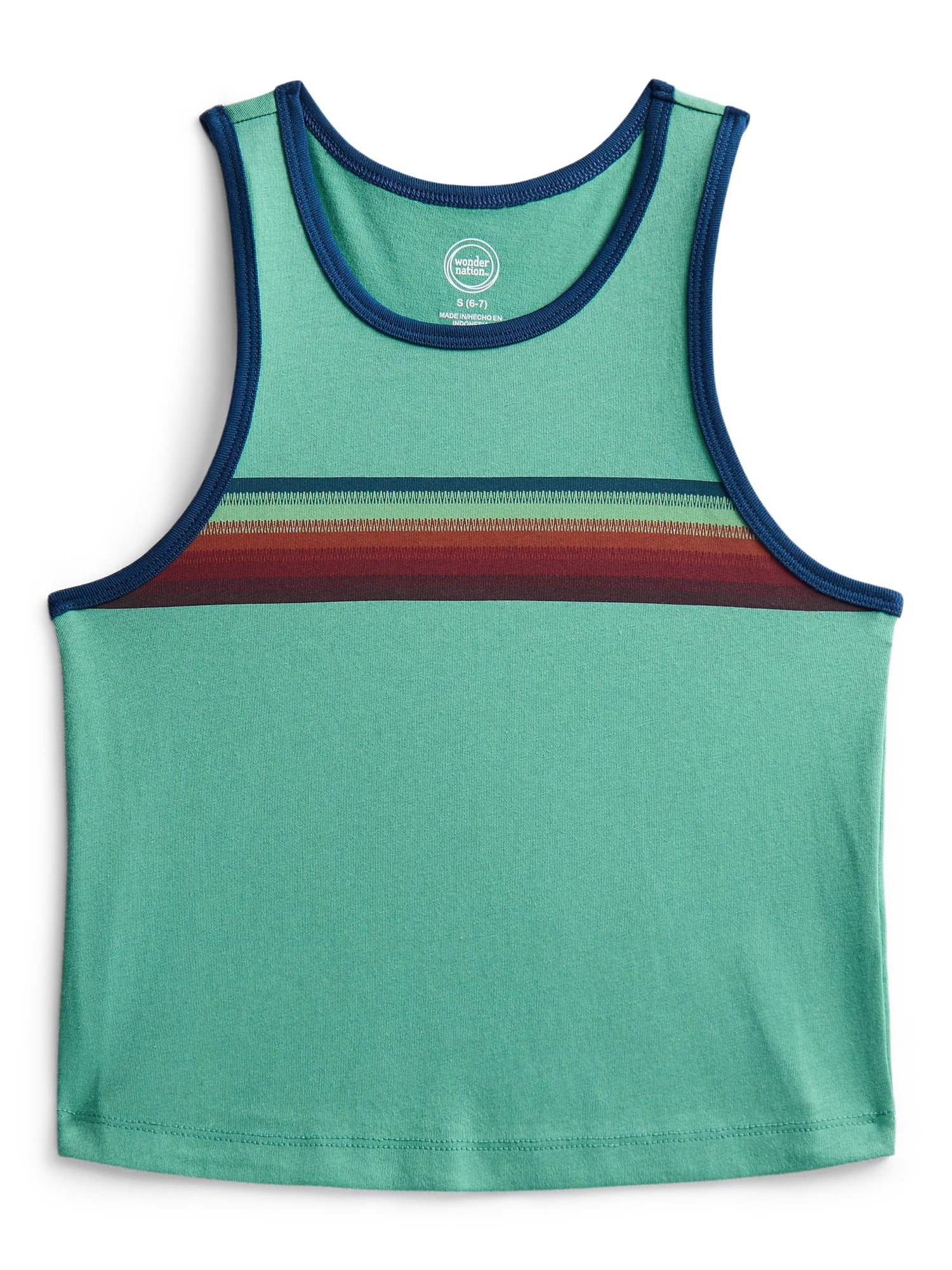 Wonder Nation Boys Chest Stripe Tank Top, Sizes XS-XXL and Husky