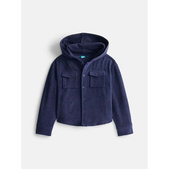 Wonder Nation Boys Hooded Corduroy Shacket, Sizes 4-18