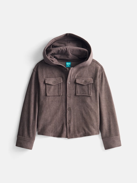 Boys Hooded Corduroy Shacket, Sizes 4-18 & Husky