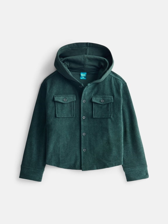 Boys Hooded Corduroy Shacket, Sizes 4-18