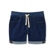 Girls Knit Waistband Denim Shorts, Sizes 4-18 & Plus