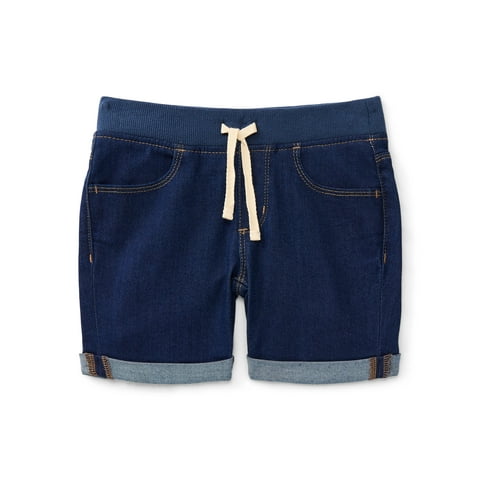Girls Knit Waistband Denim Shorts, Sizes 4-18 & Plus