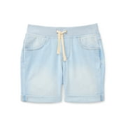 Girls Knit Waistband Denim Shorts, Sizes 4-18 & Plus