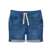 Wonder Nation Girls Knit Waistband Denim Shorts, Sizes 4-18 & Plus