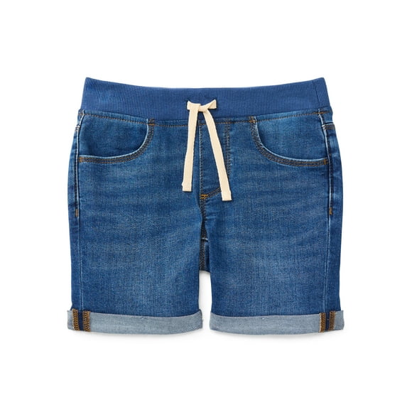 Wonder Nation Girls Knit Waistband Denim Shorts, Sizes 4-18 & Plus