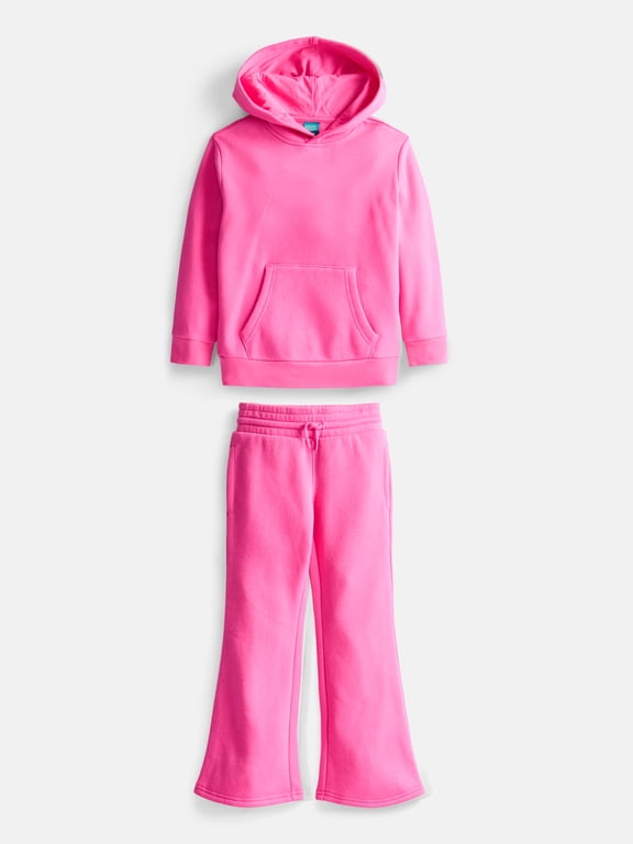 's Fleece Hoodie and Flare Pants Set, 2-Piece, Sizes 4-18 & Plus