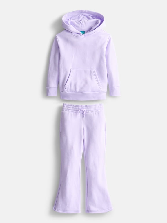 's Fleece Hoodie and Flare Pants Set, 2-Piece, Sizes 4-18 & Plus