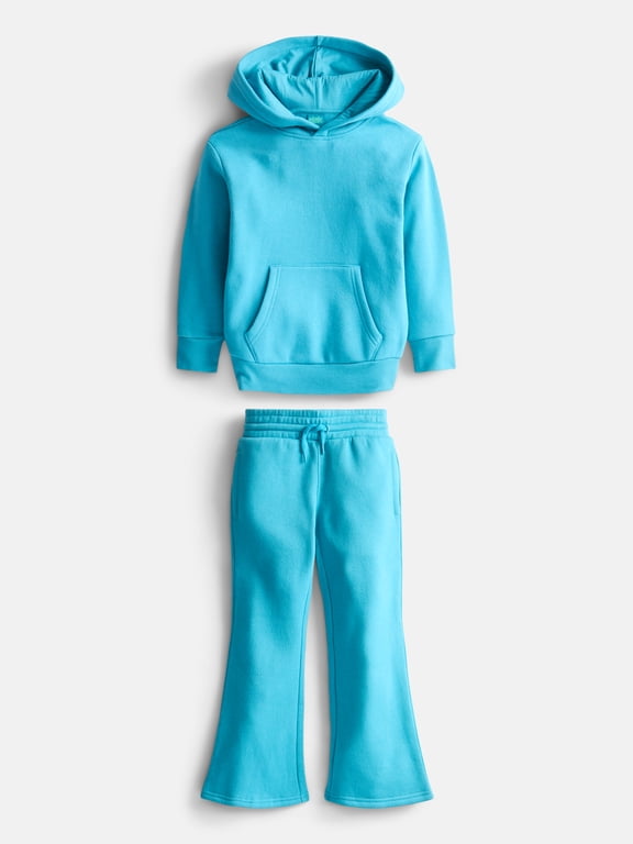 's Fleece Hoodie and Flare Pants Set, 2-Piece, Sizes 4-18 & Plus