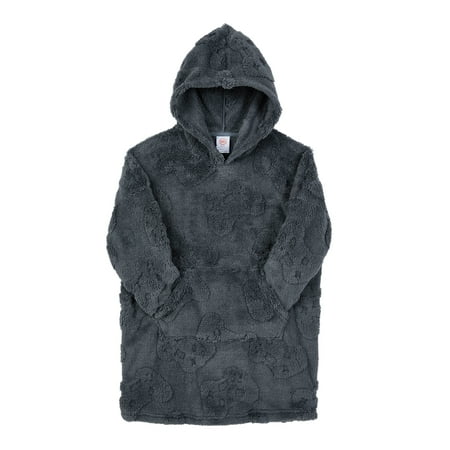 Wonder Nation Boys Long Sleeve Sleep Hoodie, One-Piece, Slate Grey, Sizes XS-XXL