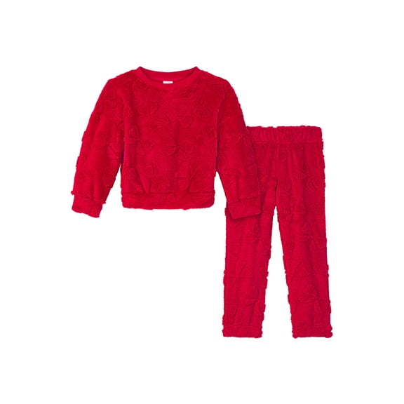 Wonder Nation Girls Long Sleeve Top and Sleep Pants, Two-Piece, Sizes 4-18