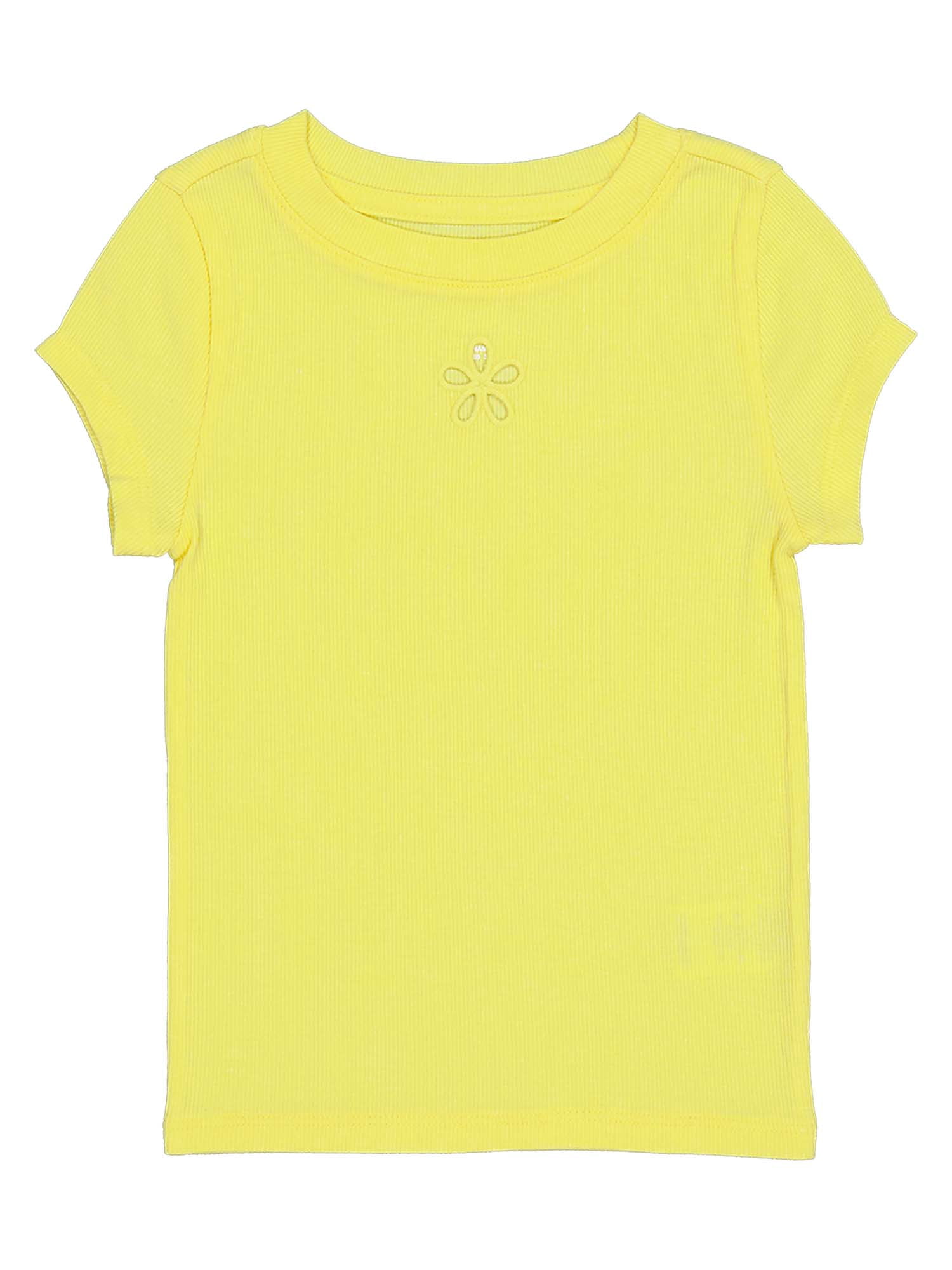 Wonder Nation Girls Cutout Rib Tee, Sizes 4-18 & Plus