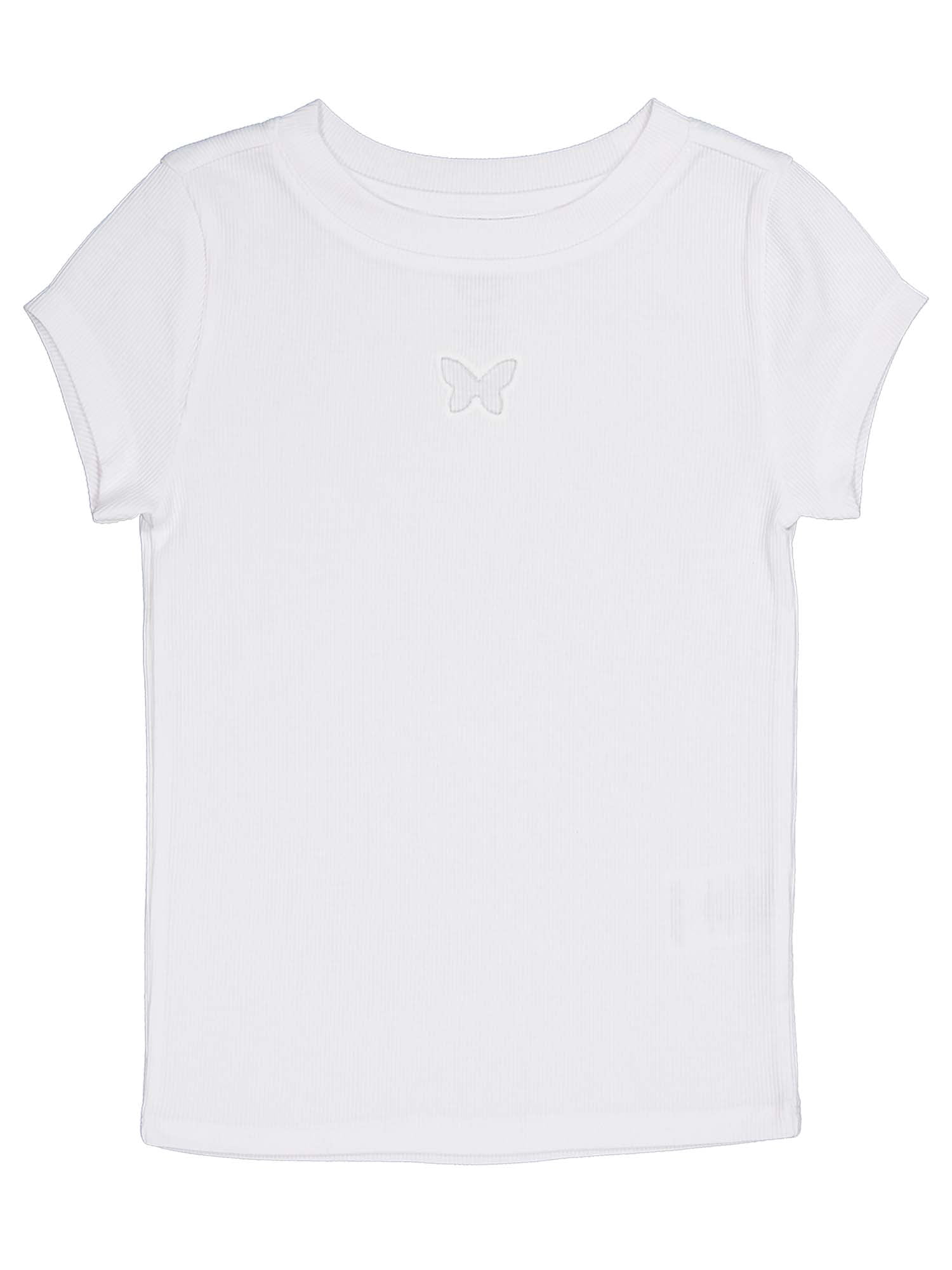 Wonder Nation Girls Cutout Rib Tee, Sizes 4-18 & Plus