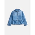thumbnail image 1 of Wonder Nation Girls Peplum Cotton Shirt with Long Sleeves, Sizes 4-18 & Plus, 1 of 3