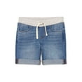 thumbnail image 1 of Wonder Nation Girls Knit Waistband Denim Shorts, Sizes 4-18 & Plus, 1 of 3