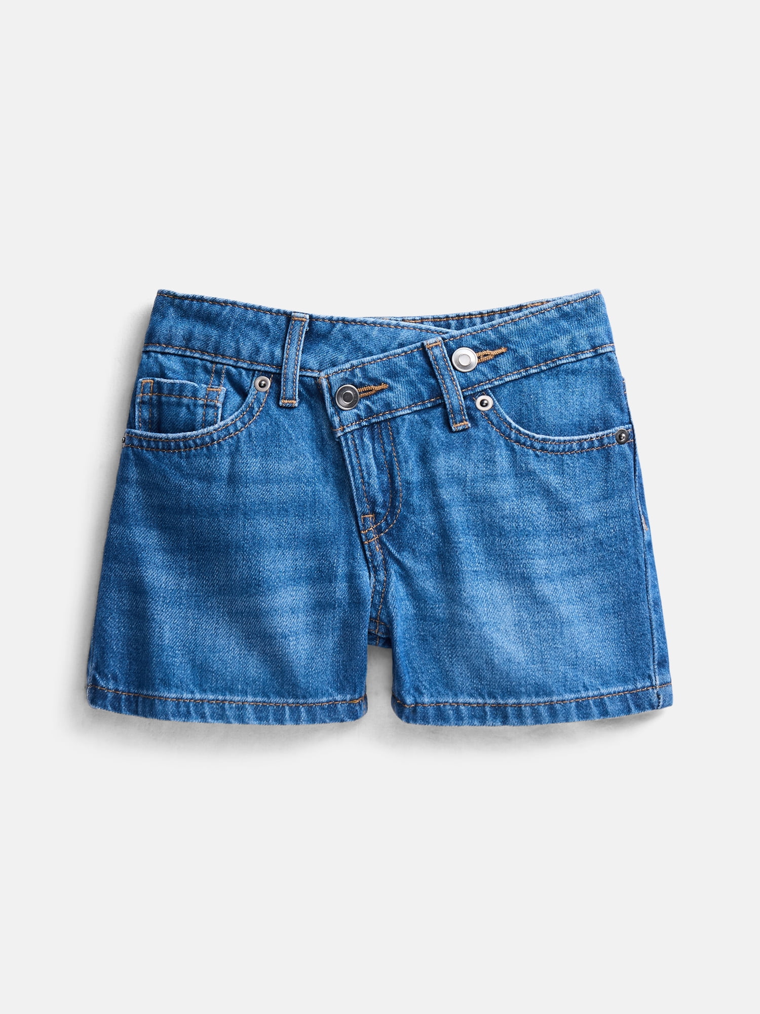 Wonder Nation Girls Crossover Denim Shorts, Sizes 5-18