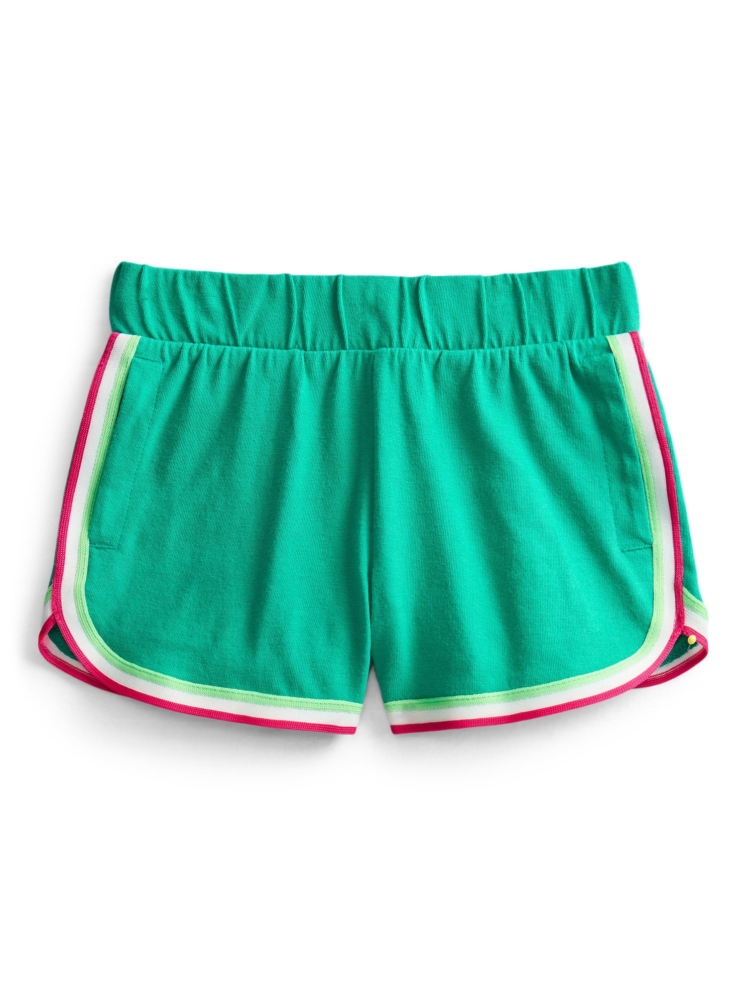 Girls Dolphin Shorts with Contrast Stripes, Sizes 4-18 & Plus