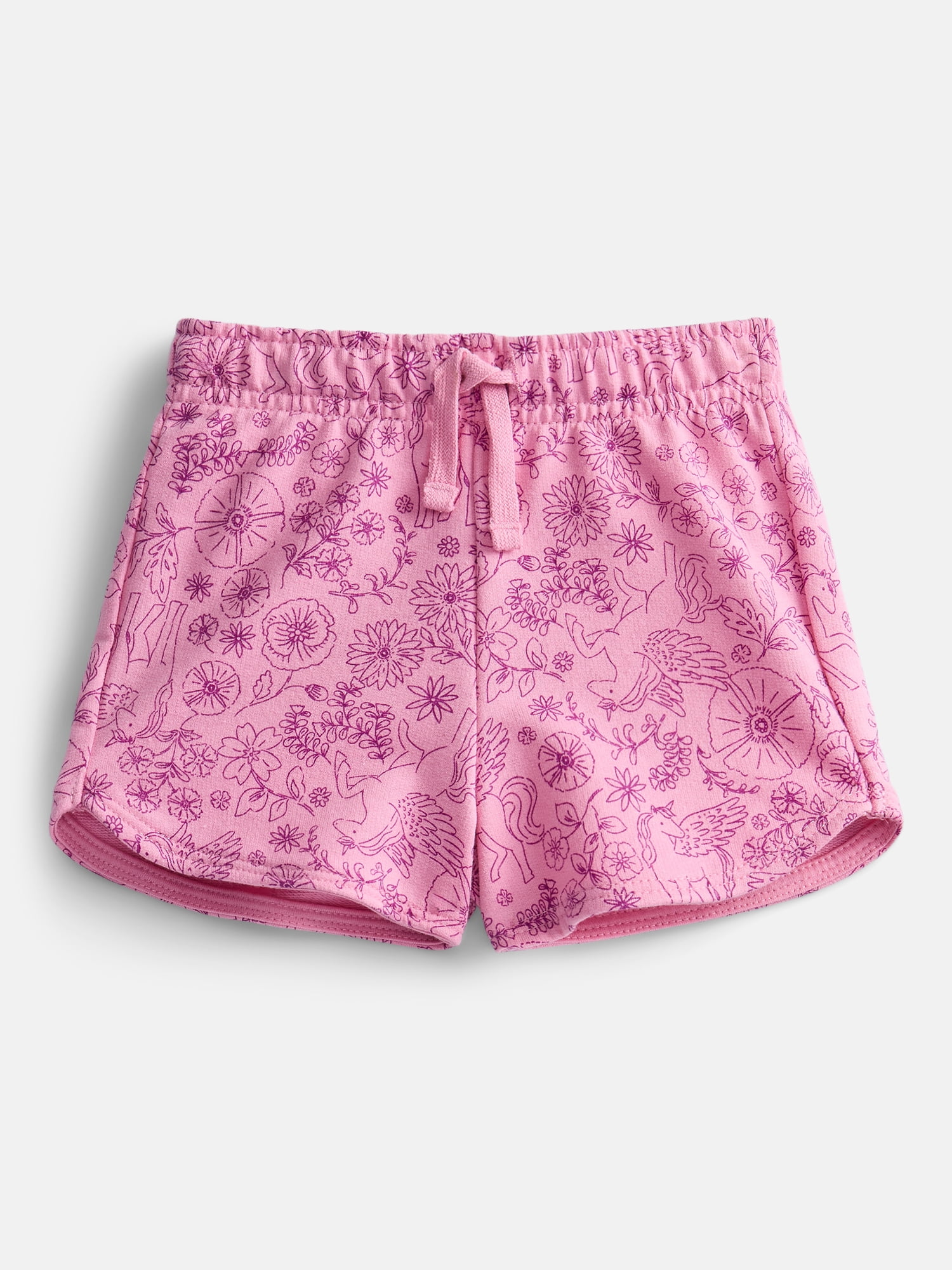 Wonder Nation Toddler Girls Dolphin Hem Printed Shorts, Sizes 18M-5T