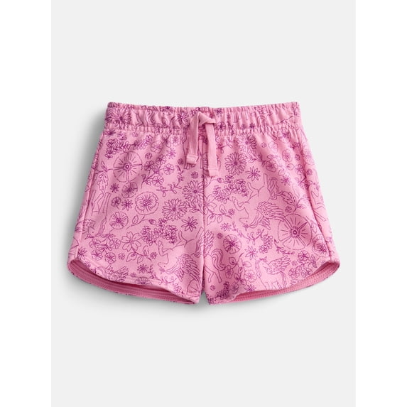 Wonder Nation Toddler Girls Dolphin Hem Printed Shorts, Sizes 18M-5T