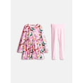 thumbnail image 1 of Wonder Nation Girls Play Dress with Long Sleeves and Leggings Set, 2 Piece, Sizes 4-18, 1 of 5