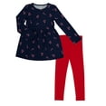 thumbnail image 1 of Wonder Nation Girls Long Sleeve Play Dress and Leggings Set, 2-Piece, Sizes 4-18 & Plus, 1 of 3