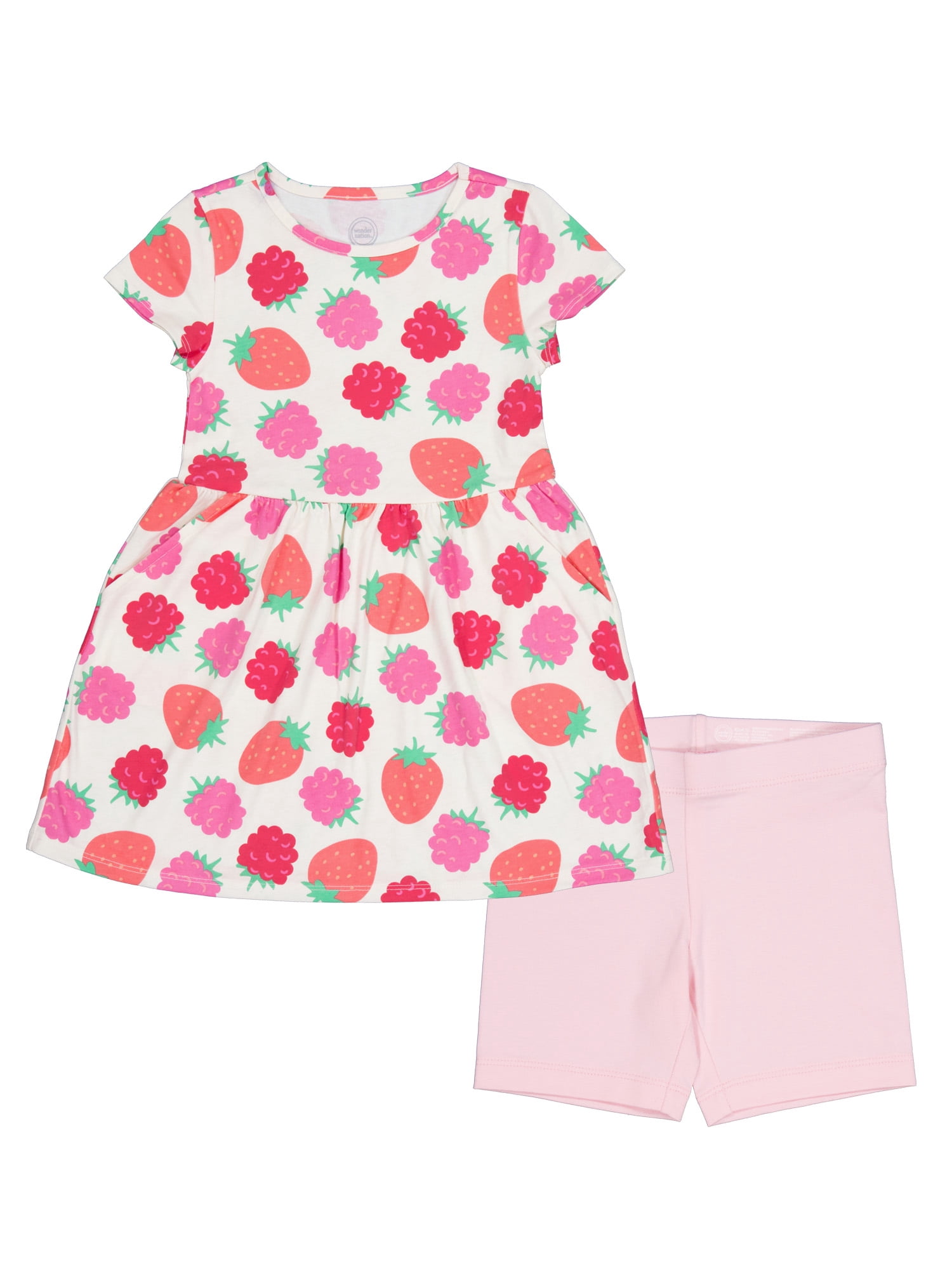 Wonder Nation Girls Dress and Bike Short, 2-Piece, Sizes 4-18 & Plus