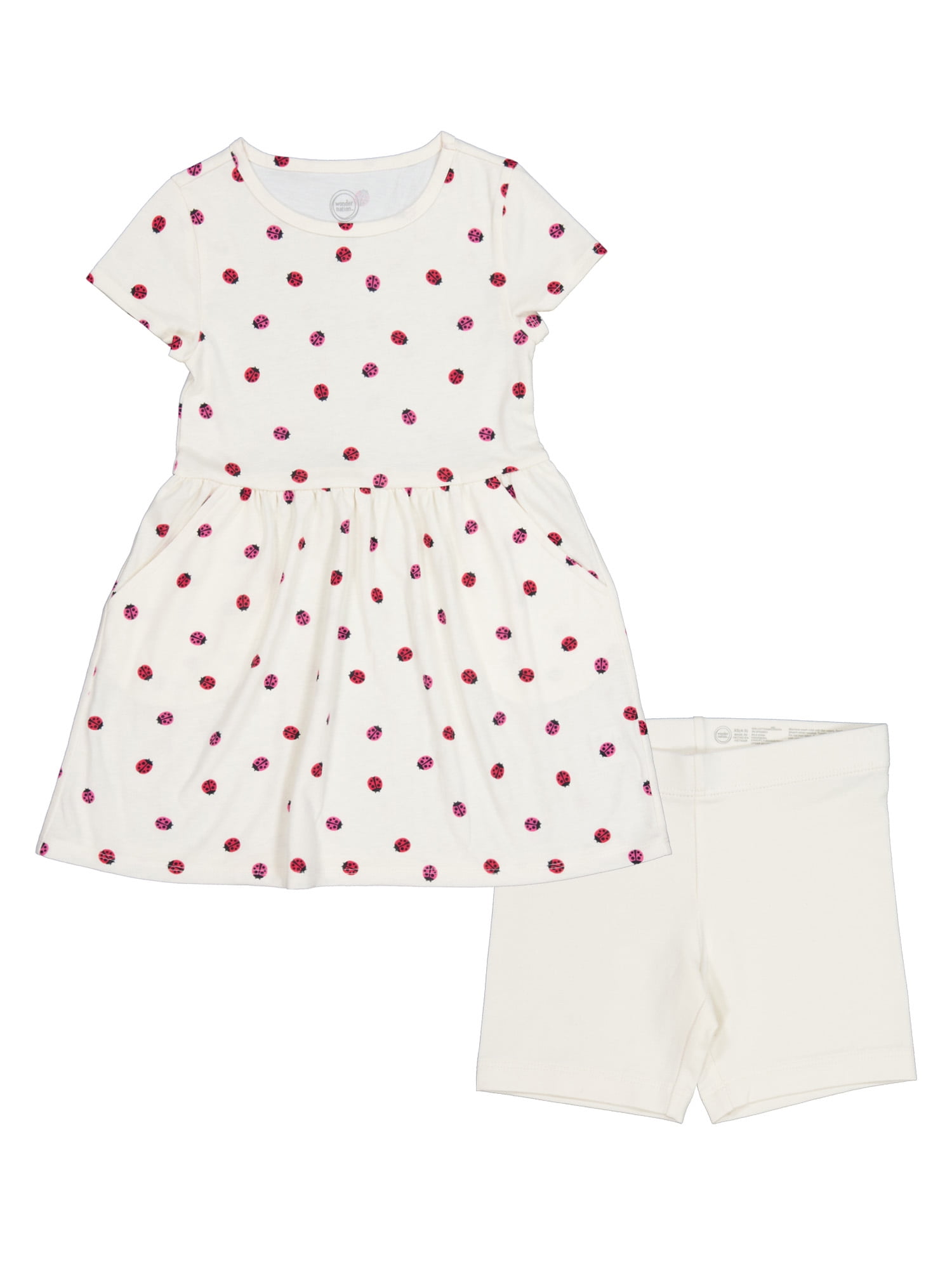Wonder Nation Girls Dress and Bike Short, 2-Piece, Sizes 4-18 & Plus