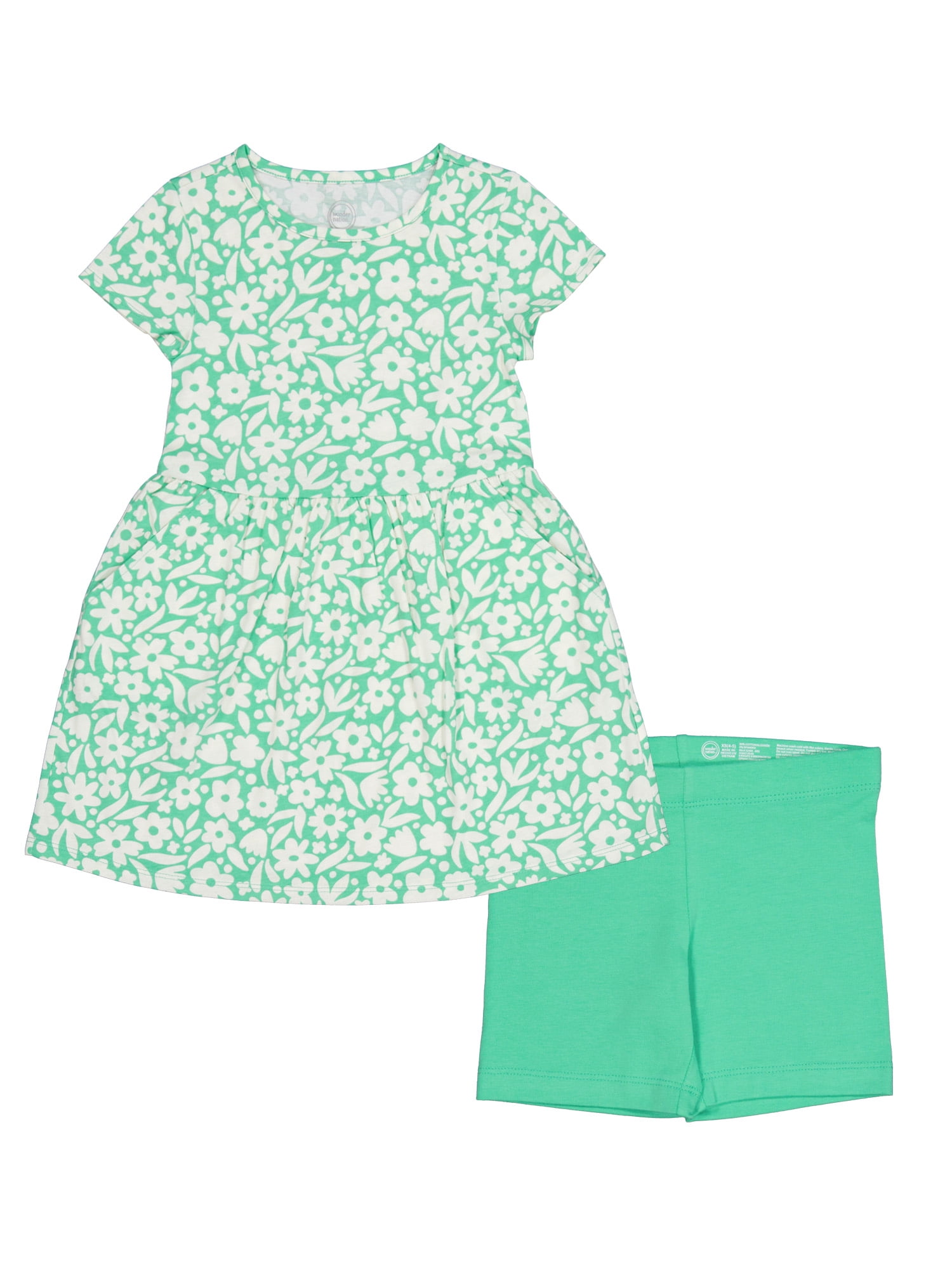 Wonder Nation Girls Dress and Bike Short, 2-Piece, Sizes 4-18 & Plus